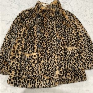 Crewcuts faux fur leopard coat
